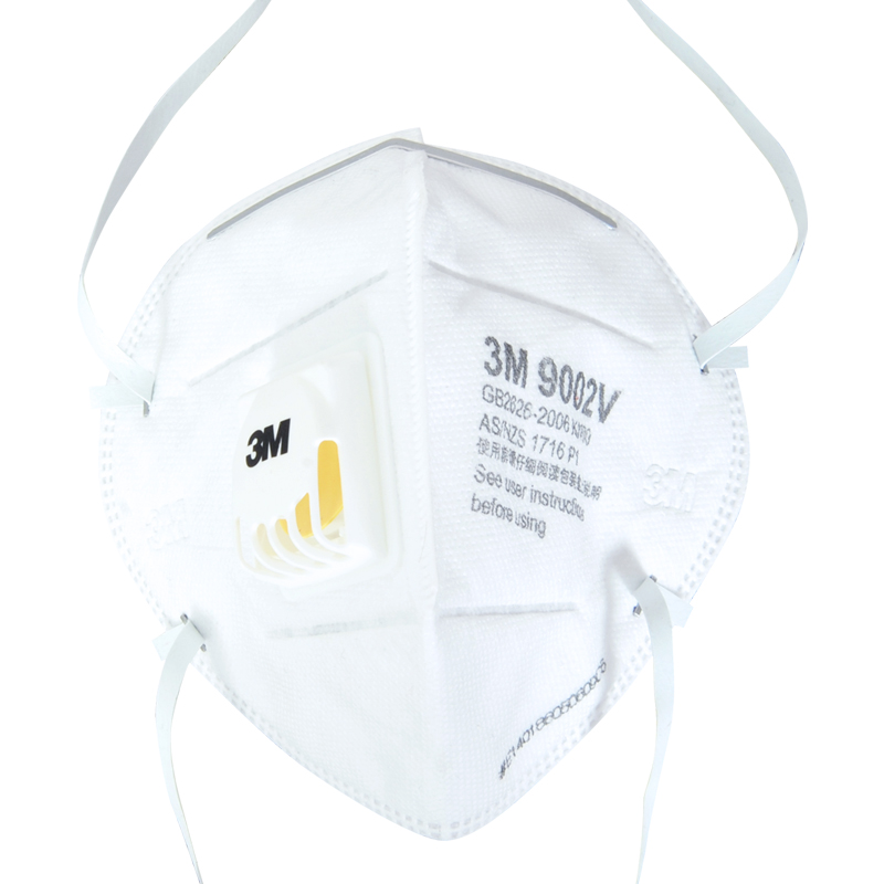 3M9002V折疊式帶閥顆粒物防護口罩圖片1