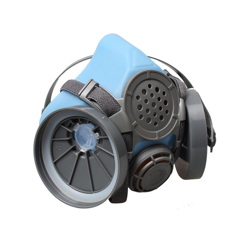 思創ST-502-1B硅膠雙罐半面罩防毒面具圖片2