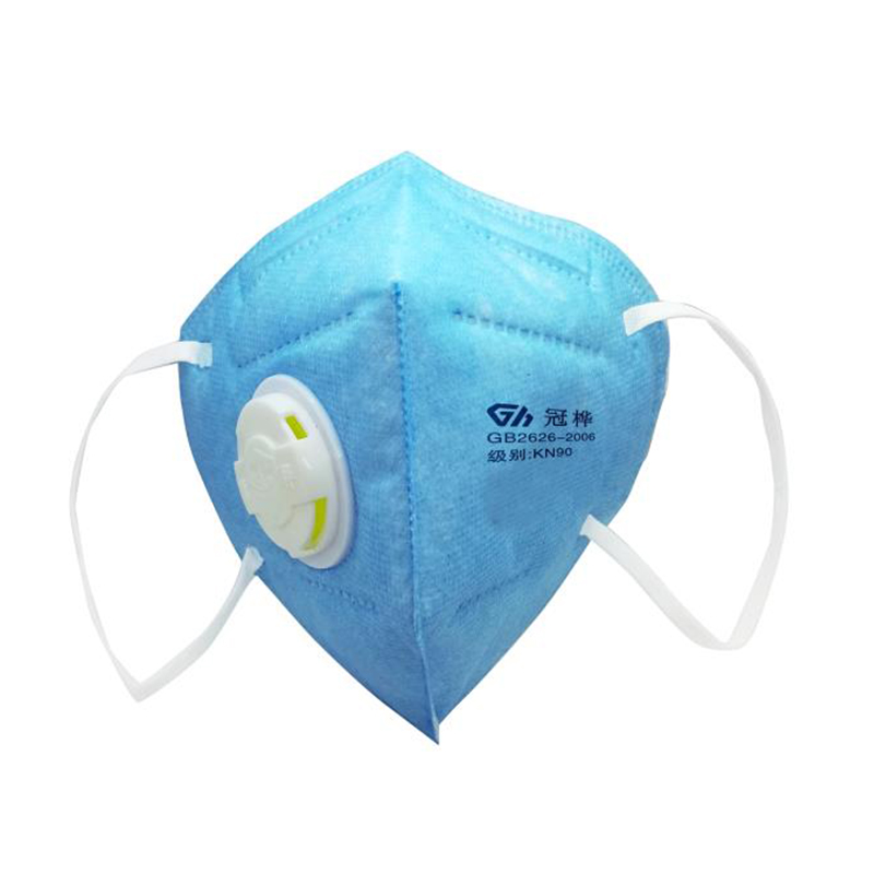 冠樺8860V藍色帶閥耳帶式KN90防塵口罩圖片3