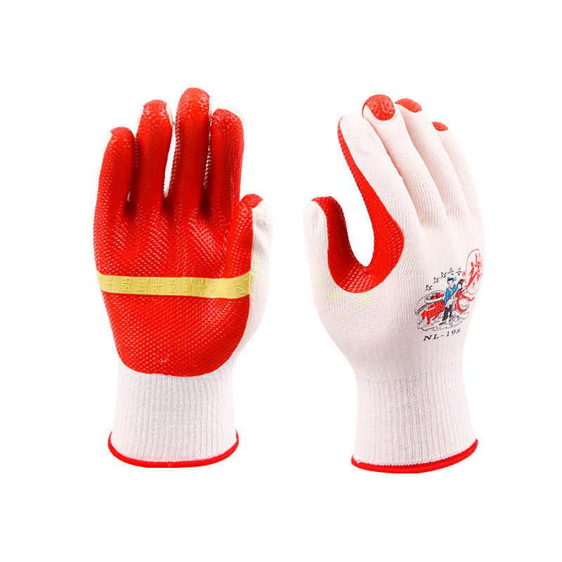 牛郎星NL-198白紗紅膠膠片勞保手套圖片2 牛郎星NL-198白紗紅膠膠片勞保手套圖片2