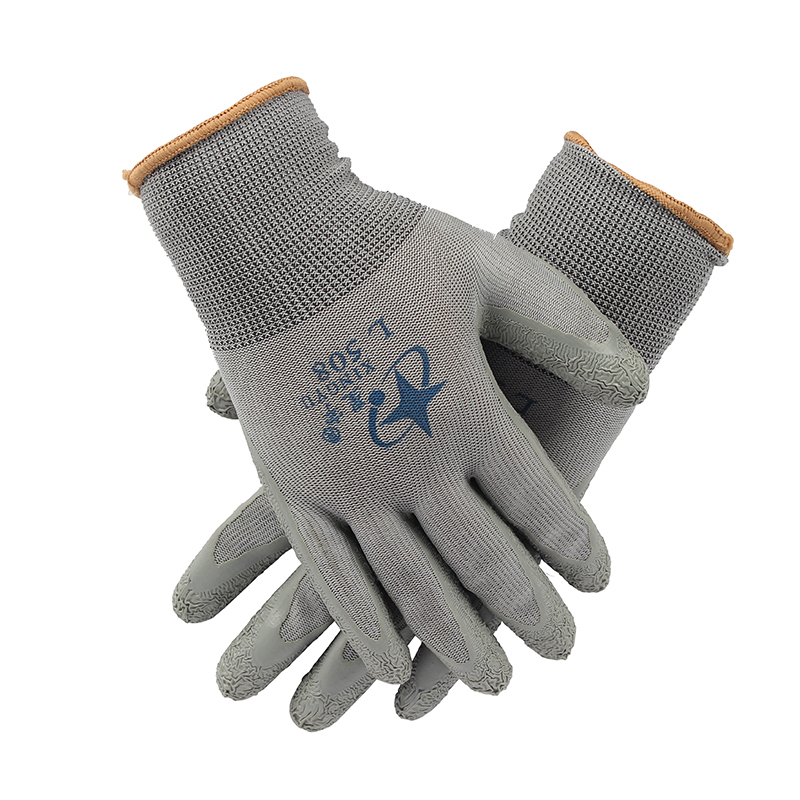 星宇L508十三針彩滌綸乳膠皺紋勞保手套圖片2