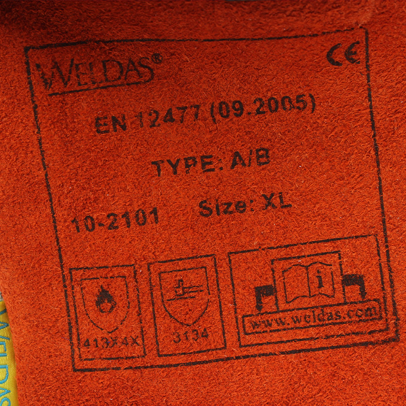 威特仕10-2101斜拇指焊工手套牛皮電焊手套圖片3