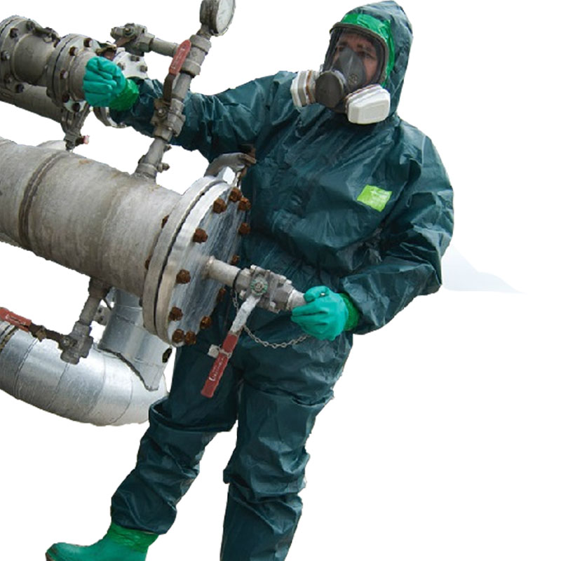 微護佳GR40-T-99-122-02 MC4000綠色雙袖雙褲腿帶腳套連體防化服圖片1