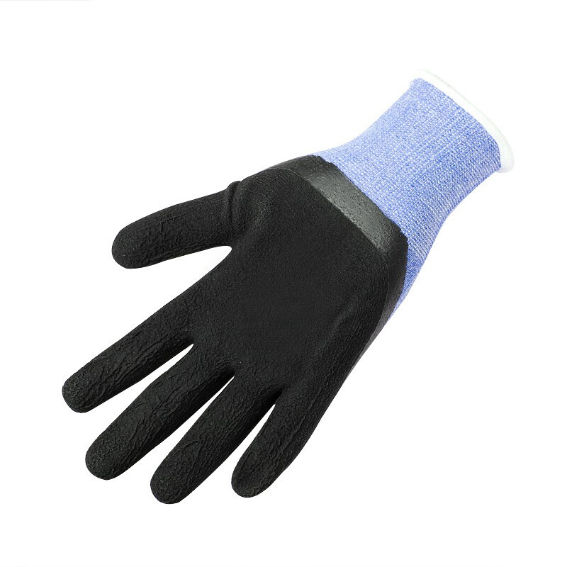 牛郎星彈力星藍黑發泡勞保手套圖片1