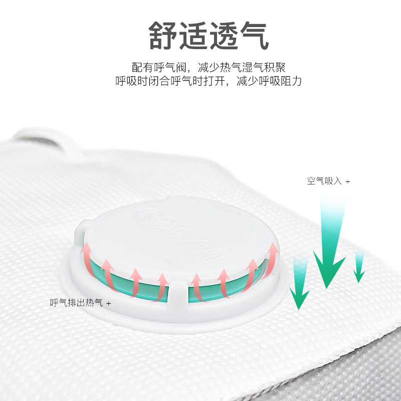 保為康1866V KN95帶呼吸閥防塵口罩圖片2