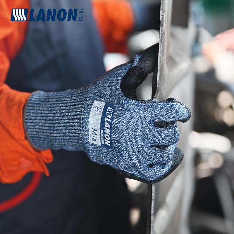 LANON蘭浪H300PU涂掌耐磨5級防割手套圖片2 LANON蘭浪H300PU涂掌耐磨5級防割手套圖片2
