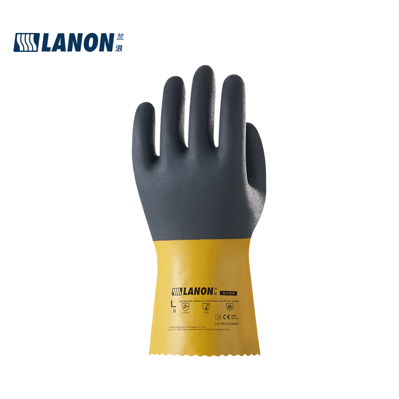 LANON蘭浪U100耐油防滑PVC手套圖片1