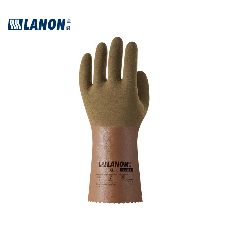 LANON蘭浪V330耐油丁腈防化手套圖片1