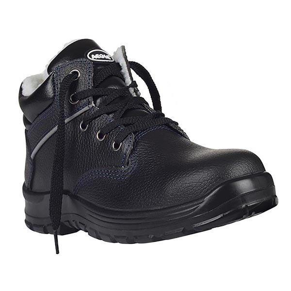 羿科60725112黑色中幫鋼頭鋼板防靜電保暖安全鞋圖片1