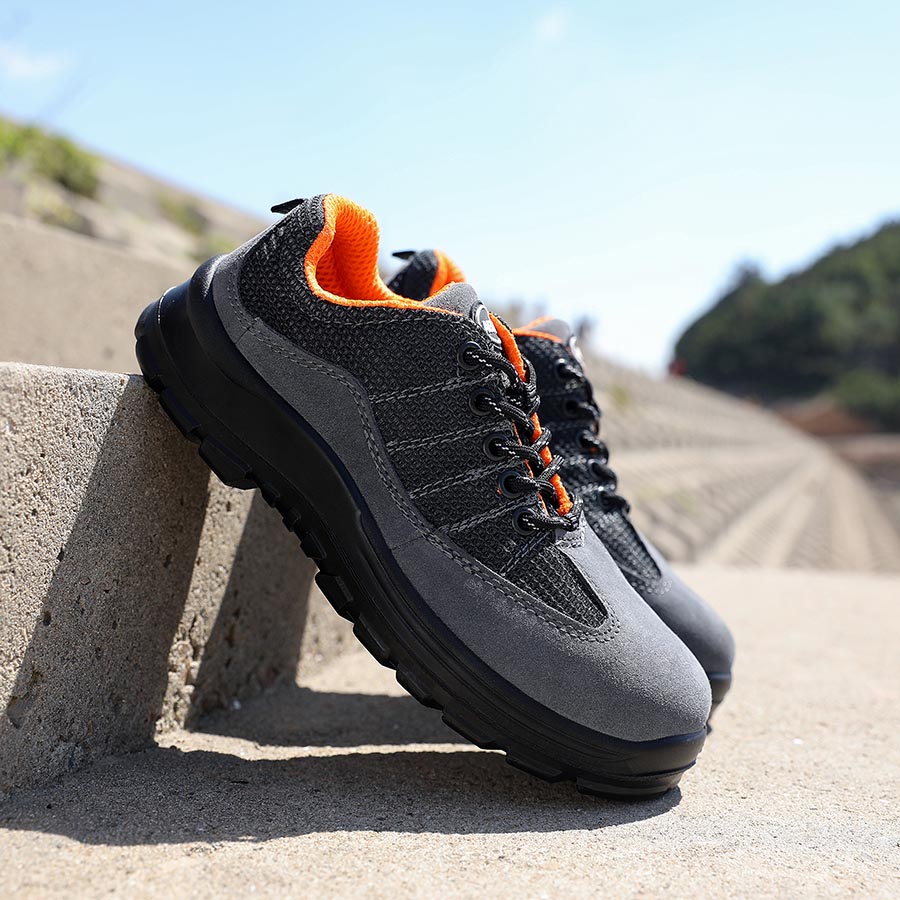 羿科60725106鋼頭鋼板防靜電灰色低幫安全鞋圖片1