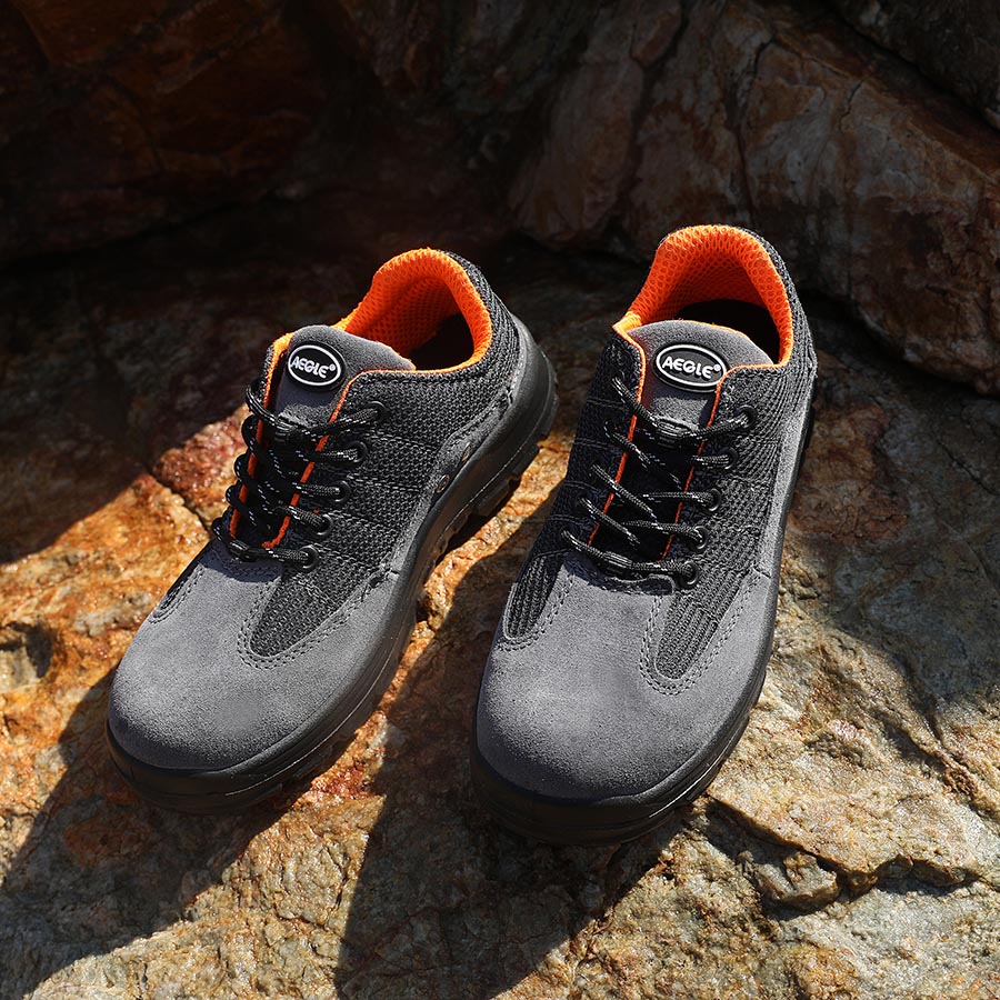 羿科60725106鋼頭鋼板防靜電灰色低幫安全鞋圖片2
