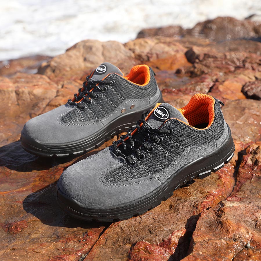 羿科60725107鋼頭防靜電灰色低幫安全鞋圖片3