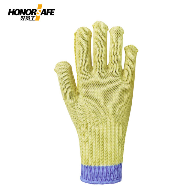 好員工F018黃藍長款五級防割手套圖片1