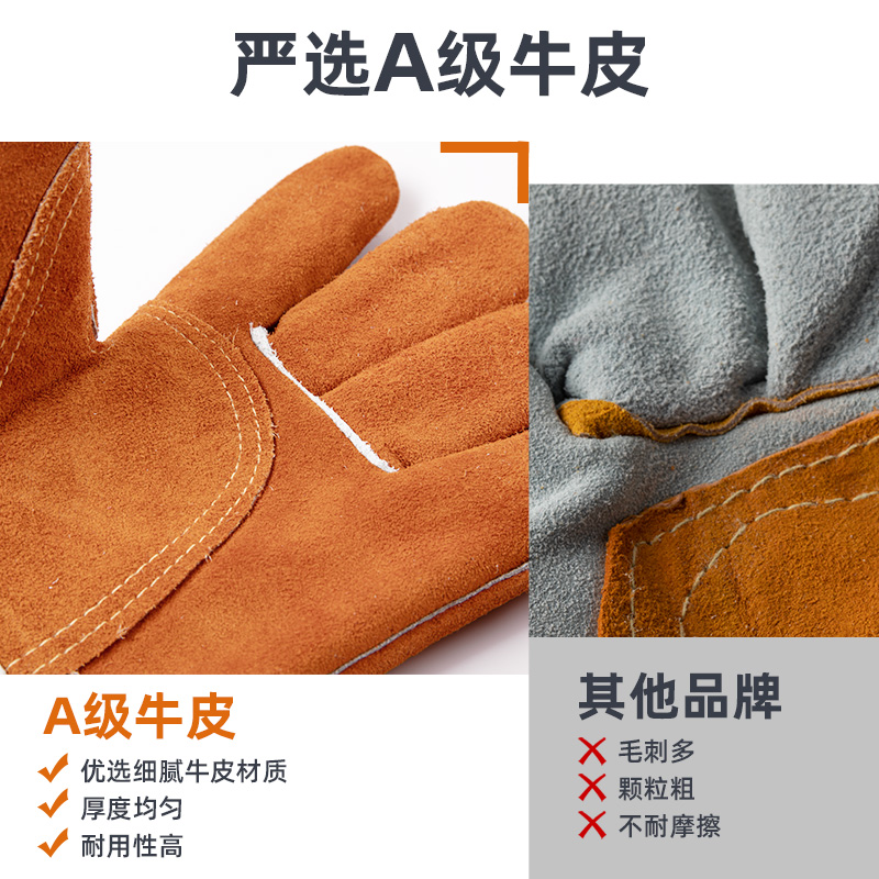 泰克曼900052加厚牛皮隔熱電焊手套圖片2