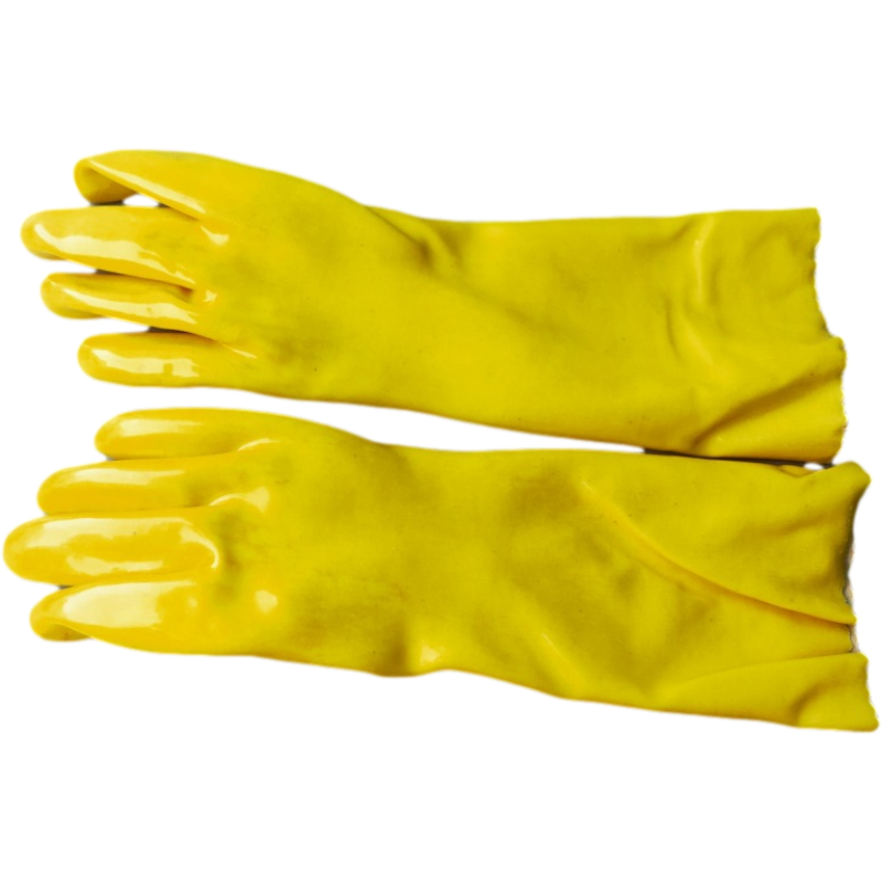 千禧龍035黃棉毛浸塑PVC手套圖片2