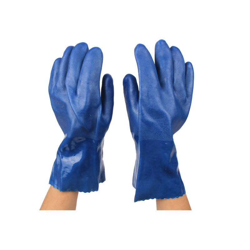 千禧龍516藍色耐油PVC手套圖片1