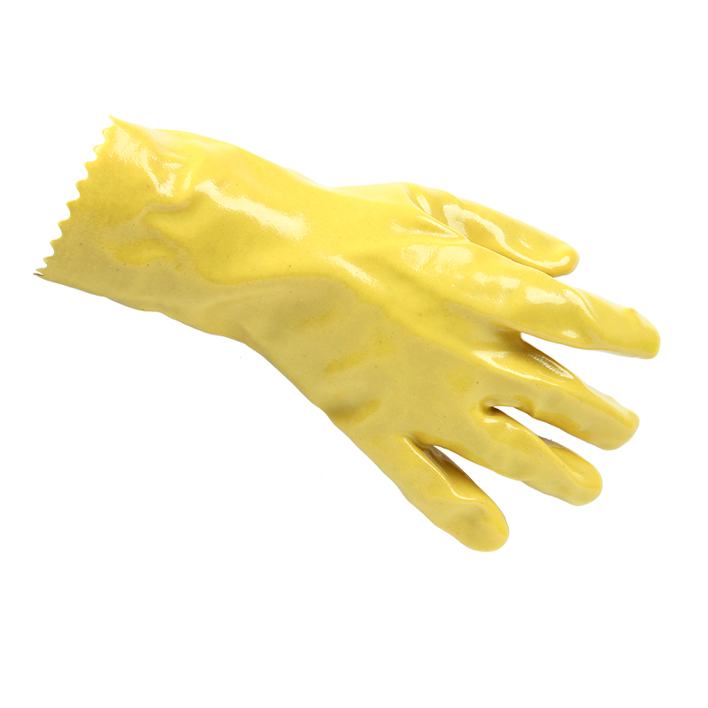 千禧龍028黃棉毛浸塑PVC手套圖片1