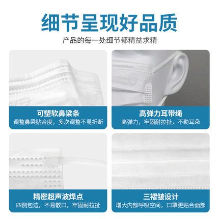 以安A306白色一次性口罩圖片1