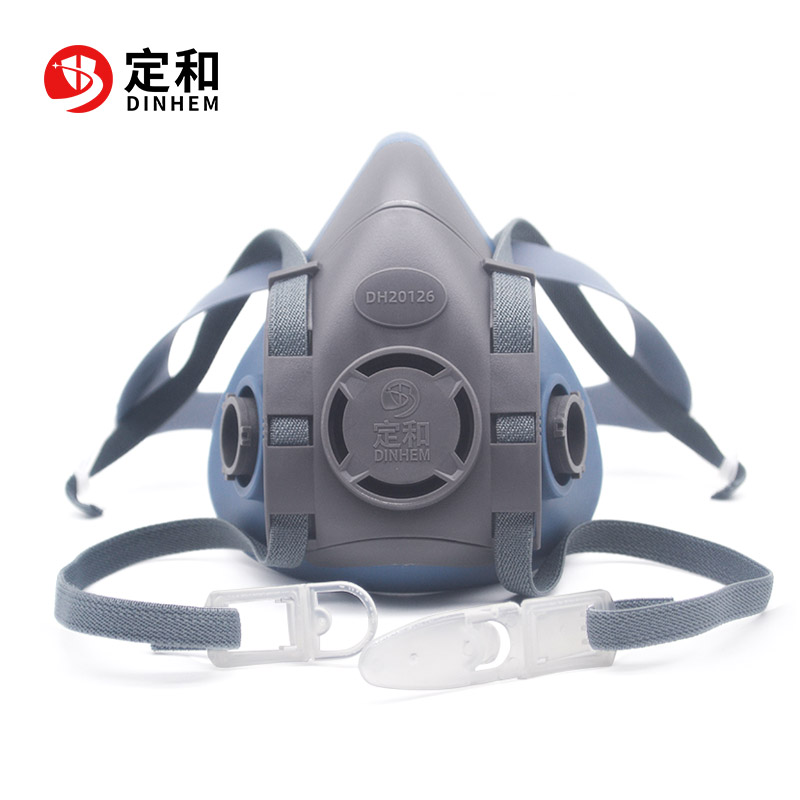 定和DH20126硅膠雙濾盒半面罩防毒面具圖片3