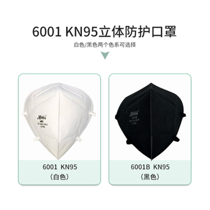 麥特瑞6001B KN95黑色耳帶式防塵口罩圖片1