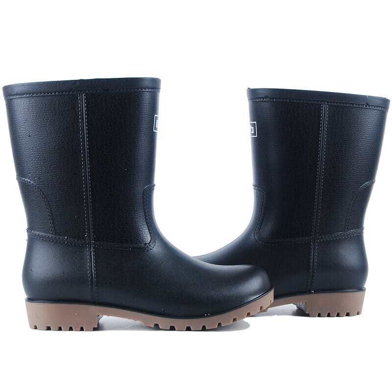 回力8128黑色耐油防滑中簡雨靴圖片4