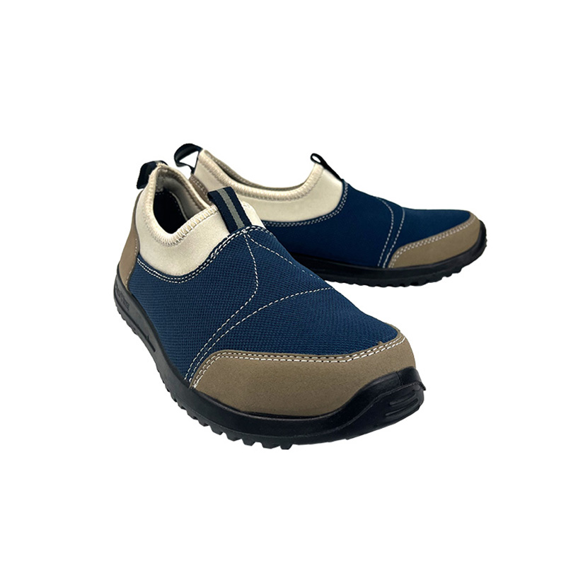 澳翔AX3906防砸防刺穿防靜電深藍色網布雙密度PU底安全鞋圖片2