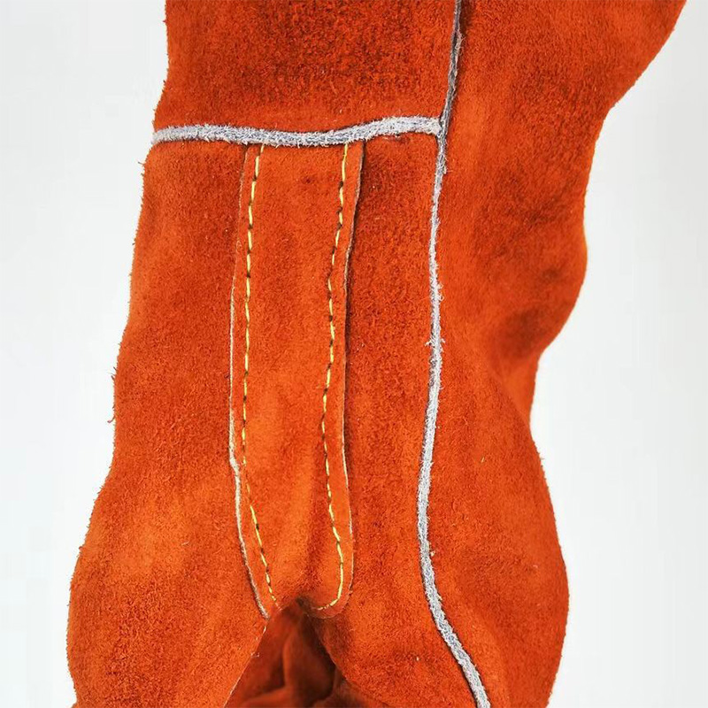 威仕盾G-0392橙紅色牛二層皮電焊手套圖片3