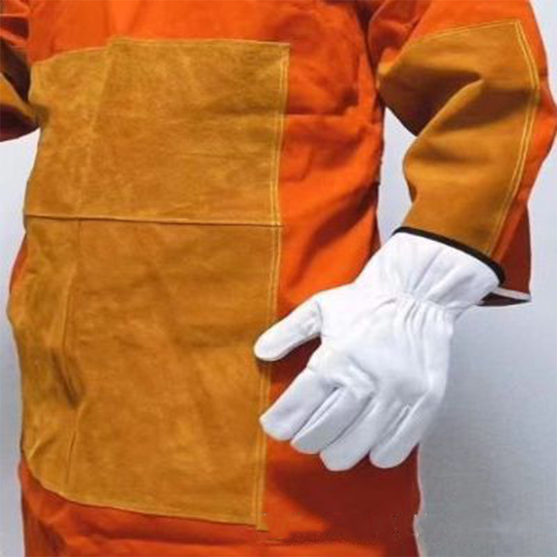 威仕盾FW-1847橙紅色牛二層皮焊工服圖片1