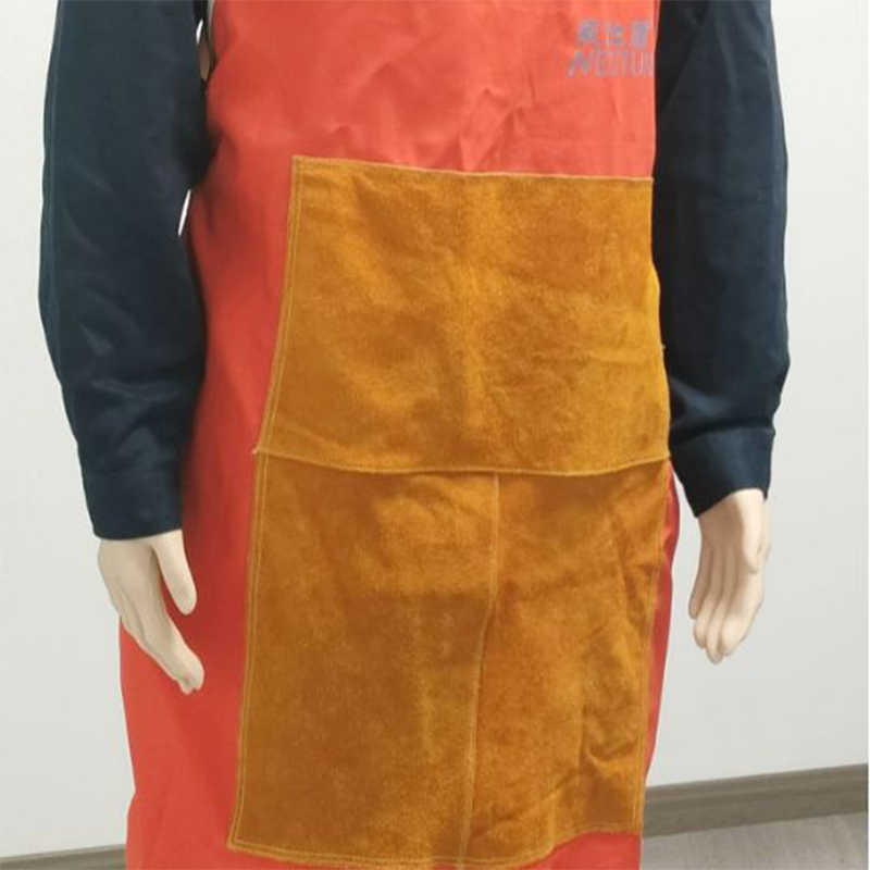 威仕盾FW-2142橙紅色牛二層皮圍裙圖片1