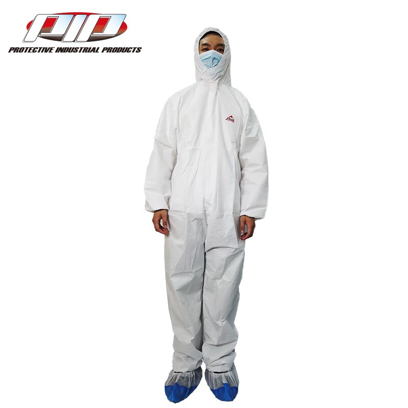 PIP I602白色帶帽連體一次性防護(hù)服圖片2