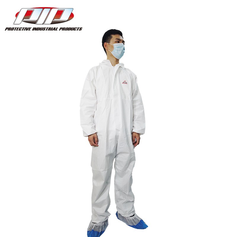 PIP I602白色帶帽連體一次性防護(hù)服圖片4