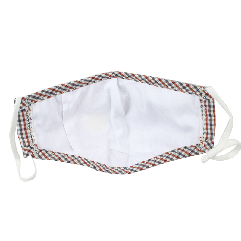 藍星紅格耳戴式帶閥成人棉布口罩圖片2 藍星紅格耳戴式帶閥成人棉布口罩圖片2