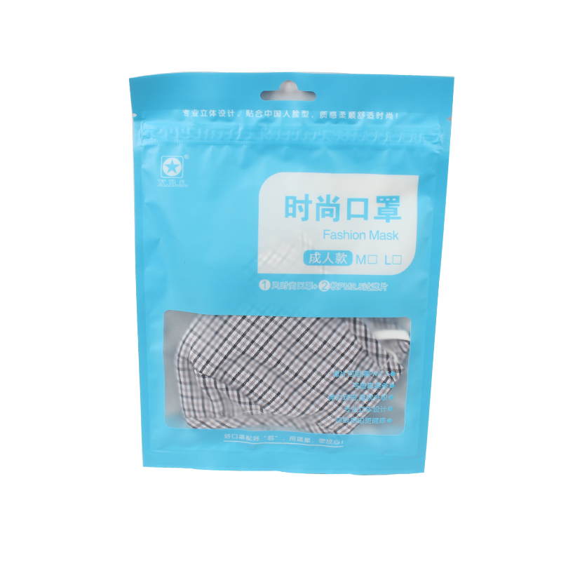 藍星灰格耳戴式成人棉布口罩圖片4 藍星灰格耳戴式成人棉布口罩圖片4