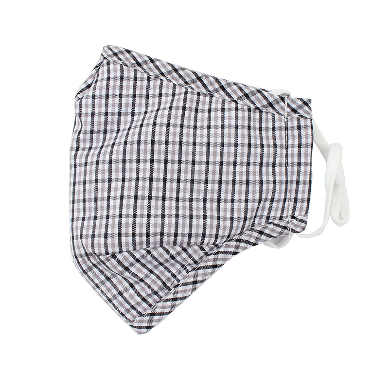 藍星灰格耳戴式成人棉布口罩圖片1 藍星灰格耳戴式成人棉布口罩圖片1