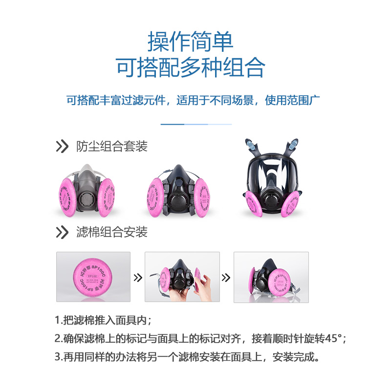 呼享8P100C KP100防有機異味活性炭防塵濾棉圖片3