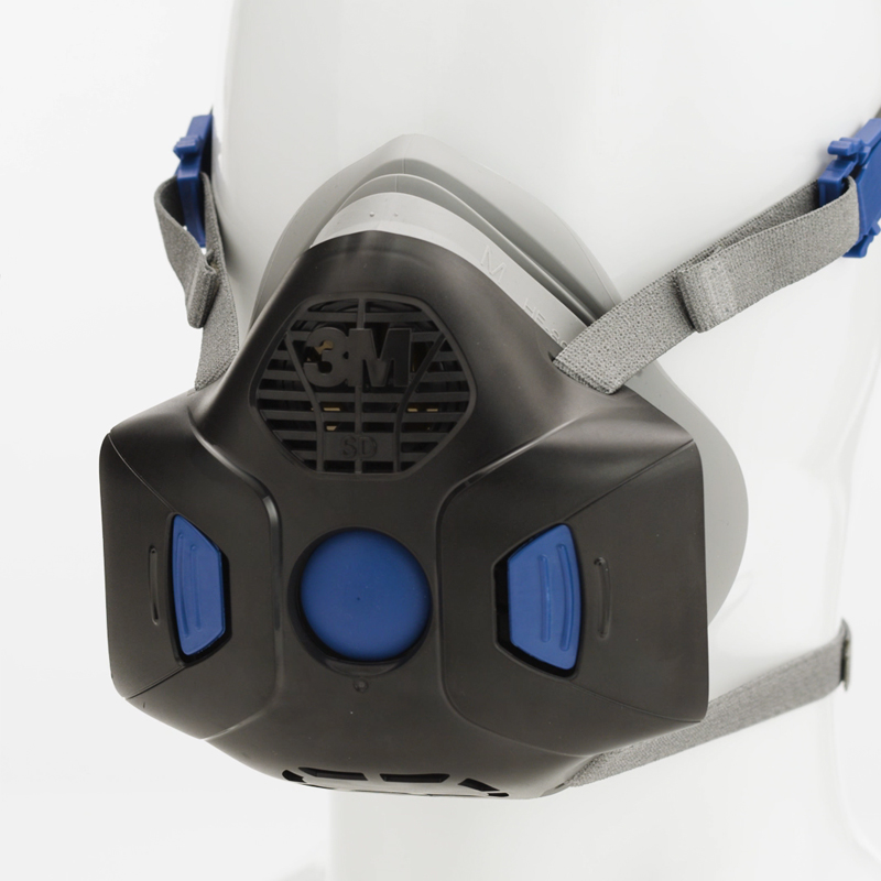 3M HF-802SD硅膠半面罩帶揚(yáng)聲器振動(dòng)膜防毒面具Secure Click中號(hào)面罩圖片2