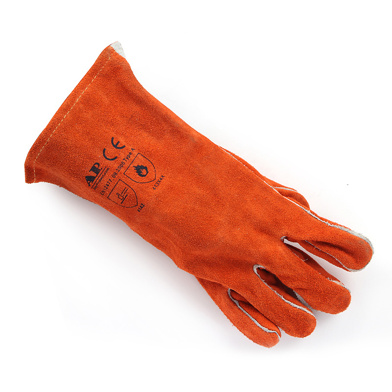 友盟AP-0328銹橙色抗割隔熱電焊手套圖片2