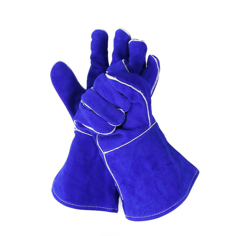 友盟AP-0160藍色牛二層皮電焊手套圖片1