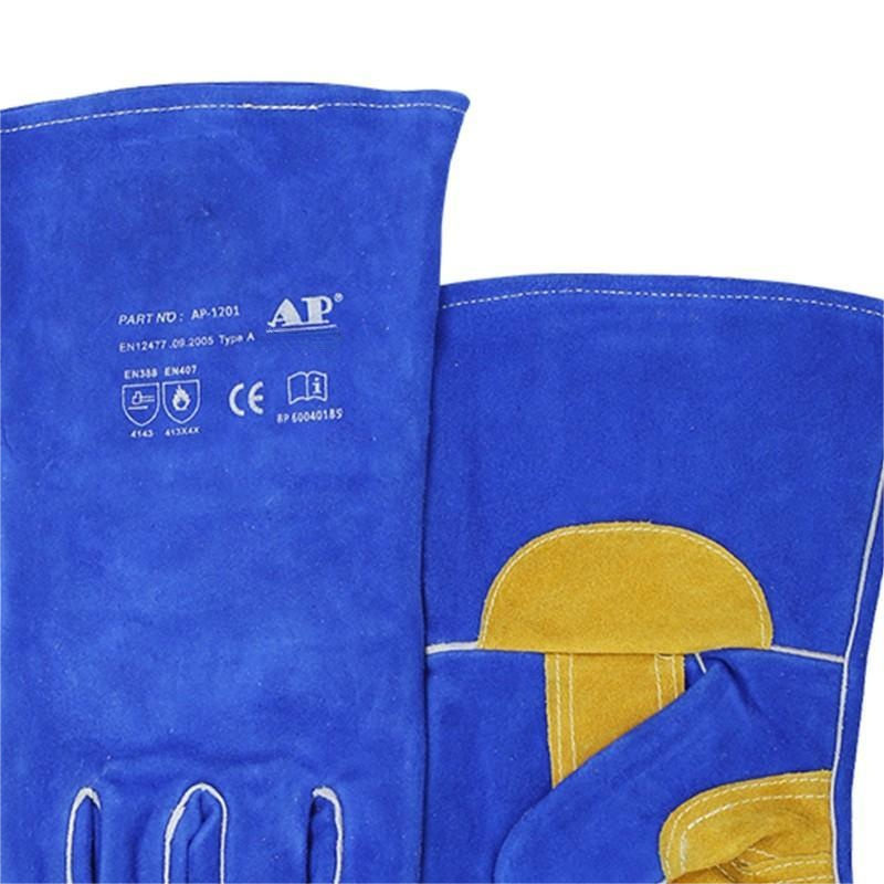 友盟AP-1201彩藍色隔熱防火牛二層皮電焊手套圖片4 友盟AP-1201彩藍色隔熱防火牛二層皮電焊手套圖片4