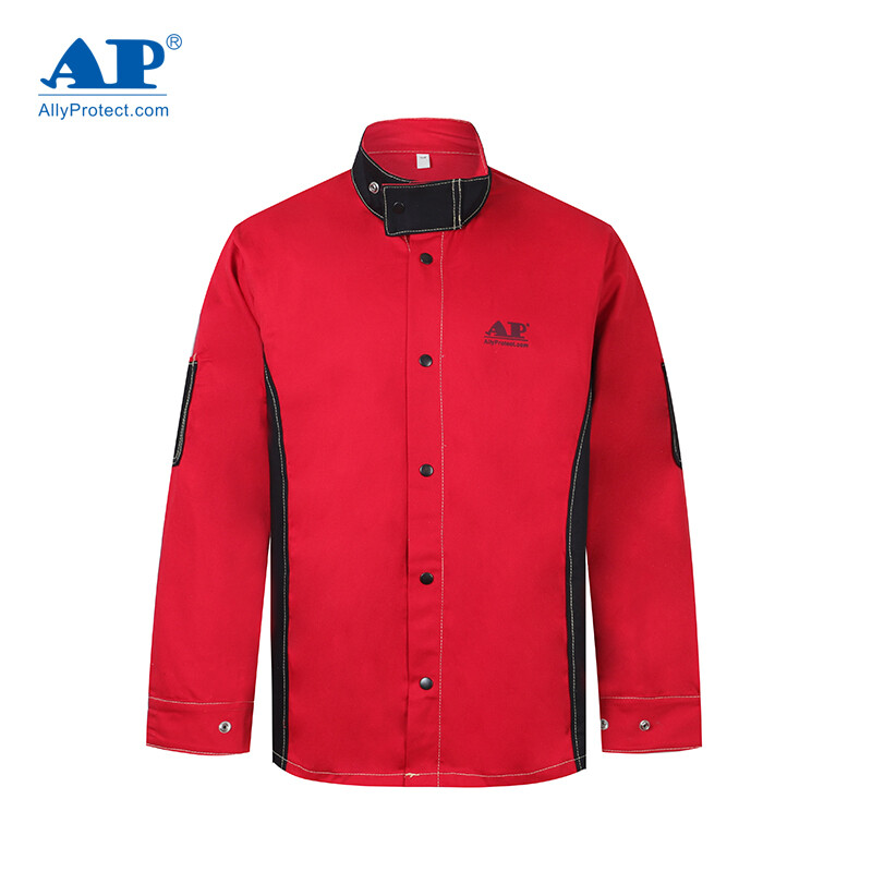 友盟AP-6850紅黑配時(shí)尚阻燃工作服上衣圖片1