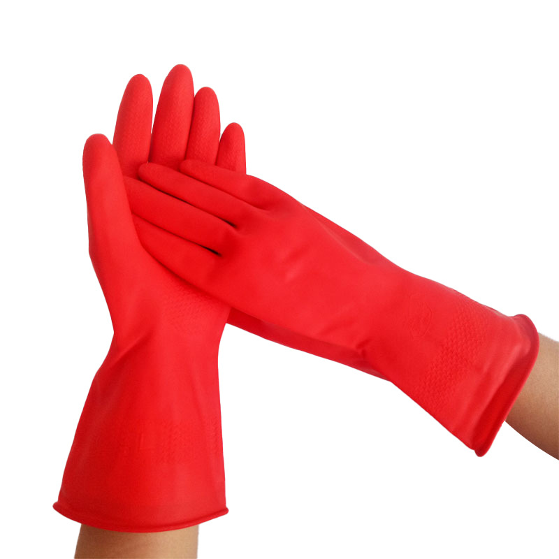 廣州雙一牌乳膠絨里家用勞保手套植絨通用手套圖片1