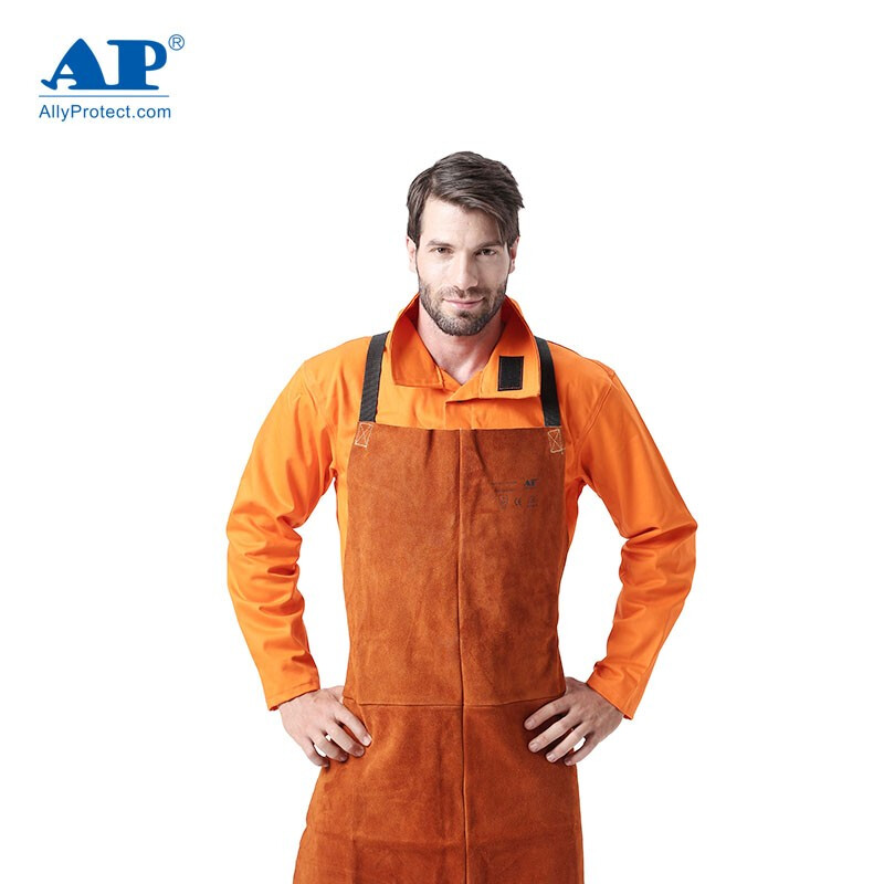 友盟AP-6300咖啡色牛二層芯皮圍裙圖片1