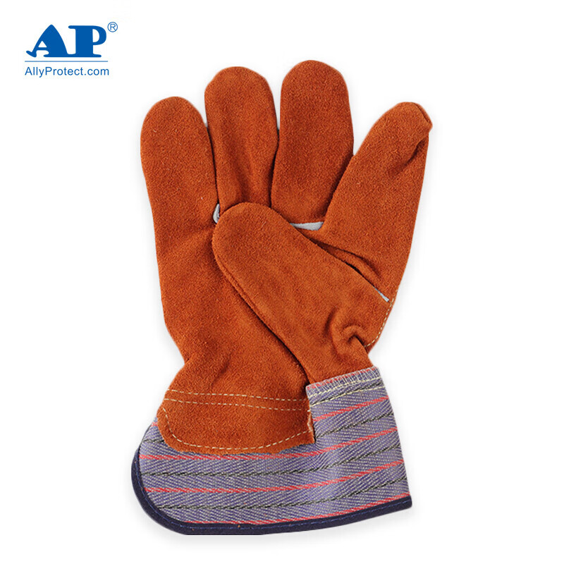 友盟AP-2206咖啡色牛二層皮勞保手套圖片2