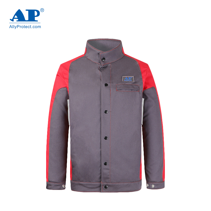 友盟AP-6852灰紅配色阻燃工作服上衣圖片1 友盟AP-6852灰紅配色阻燃工作服上衣圖片1