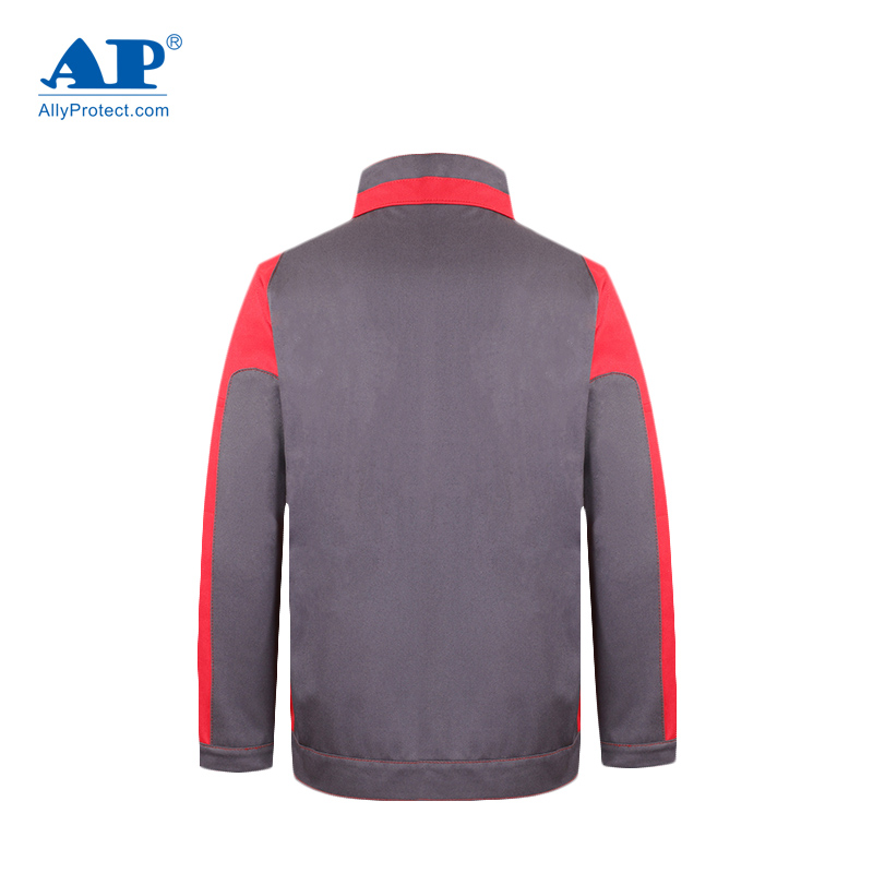 友盟AP-6852灰紅配色阻燃工作服上衣圖片2 友盟AP-6852灰紅配色阻燃工作服上衣圖片2