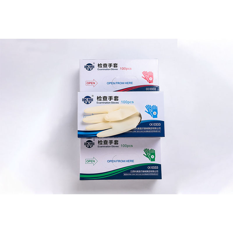 科美A型乳膠檢查手套無粉麻面圖片1