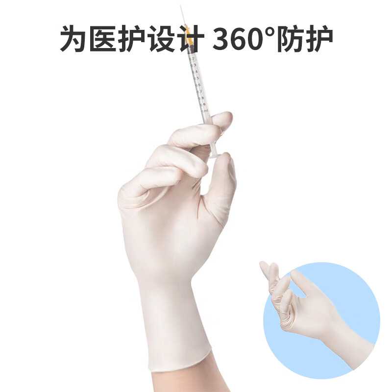 醫(yī)博康Classic NBR WT35白色一次性丁腈檢查手套圖片1