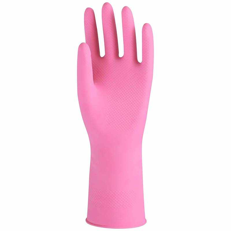 雪蓮10142家用天然乳膠絨里直邊袖口魚鱗紋手套圖片1