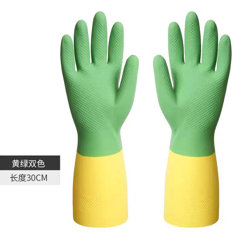 雪蓮30142家用天然乳膠絨里袖口雙色魚鱗紋手套圖片2 雪蓮30142家用天然乳膠絨里袖口雙色魚鱗紋手套圖片2