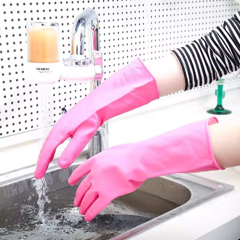 雪蓮101425家用天然橡膠絨里卷邊袖口魚鱗紋手套圖片3 雪蓮101425家用天然橡膠絨里卷邊袖口魚鱗紋手套圖片3